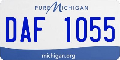 MI license plate DAF1055