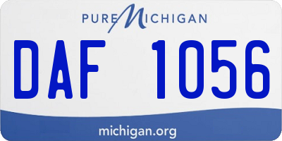 MI license plate DAF1056