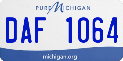 MI license plate DAF1064
