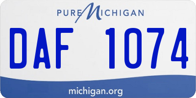 MI license plate DAF1074