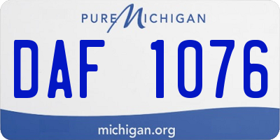 MI license plate DAF1076