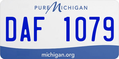 MI license plate DAF1079