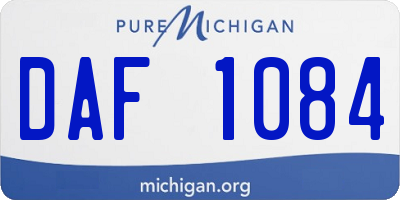 MI license plate DAF1084