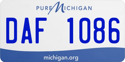 MI license plate DAF1086