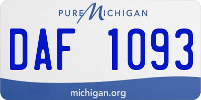 MI license plate DAF1093