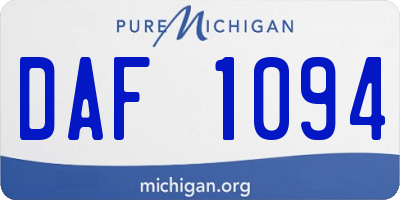 MI license plate DAF1094