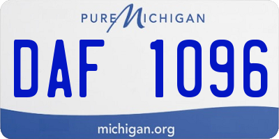 MI license plate DAF1096