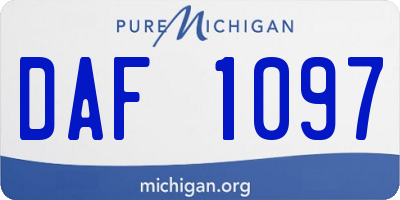 MI license plate DAF1097