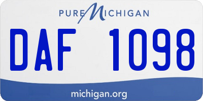 MI license plate DAF1098