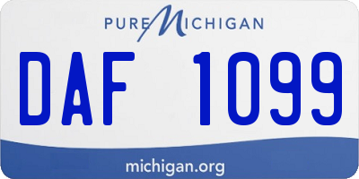 MI license plate DAF1099