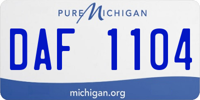 MI license plate DAF1104