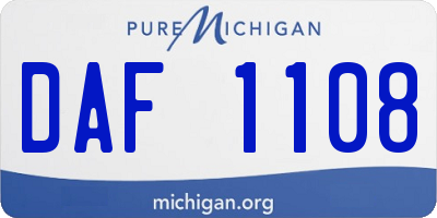 MI license plate DAF1108