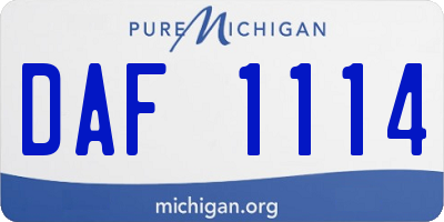 MI license plate DAF1114