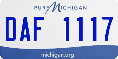 MI license plate DAF1117