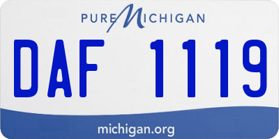 MI license plate DAF1119