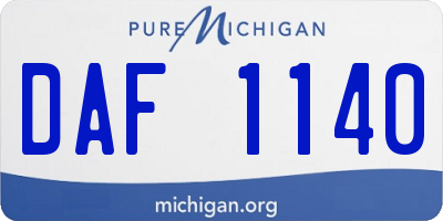 MI license plate DAF1140