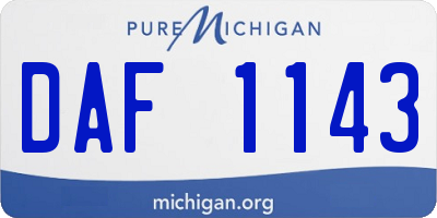 MI license plate DAF1143