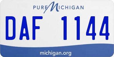 MI license plate DAF1144