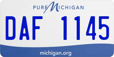 MI license plate DAF1145