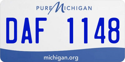 MI license plate DAF1148
