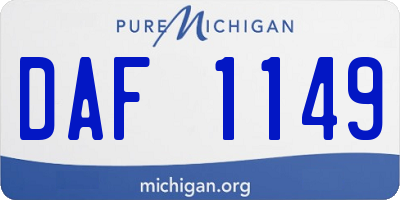 MI license plate DAF1149