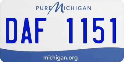 MI license plate DAF1151