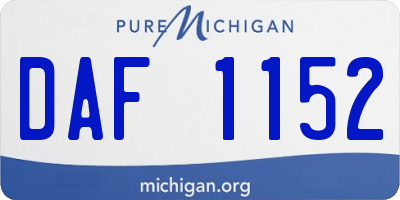 MI license plate DAF1152