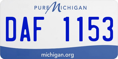 MI license plate DAF1153