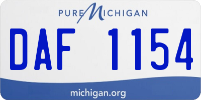 MI license plate DAF1154