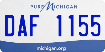 MI license plate DAF1155