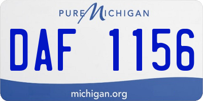 MI license plate DAF1156