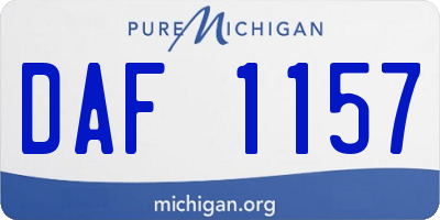 MI license plate DAF1157