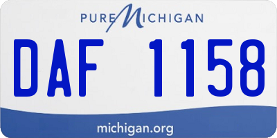 MI license plate DAF1158