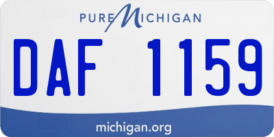 MI license plate DAF1159