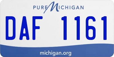MI license plate DAF1161