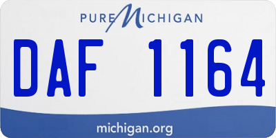 MI license plate DAF1164