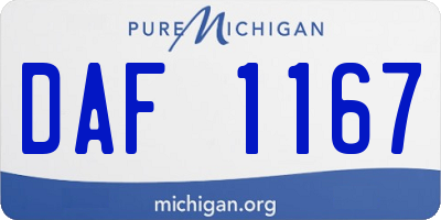 MI license plate DAF1167