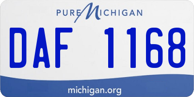 MI license plate DAF1168