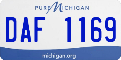 MI license plate DAF1169