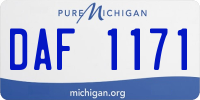 MI license plate DAF1171