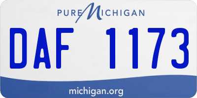 MI license plate DAF1173