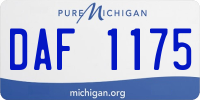 MI license plate DAF1175