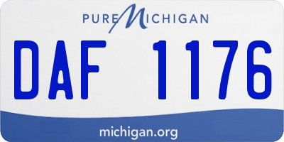 MI license plate DAF1176