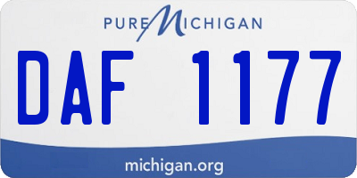 MI license plate DAF1177