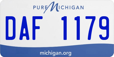 MI license plate DAF1179