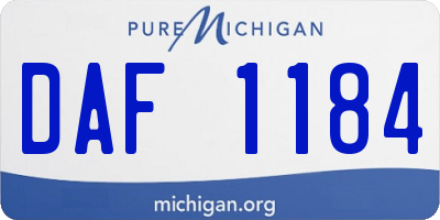 MI license plate DAF1184