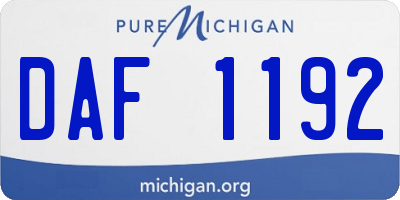 MI license plate DAF1192