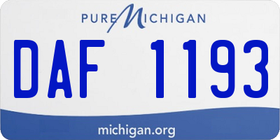 MI license plate DAF1193