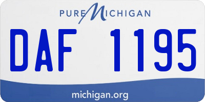 MI license plate DAF1195