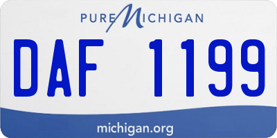 MI license plate DAF1199